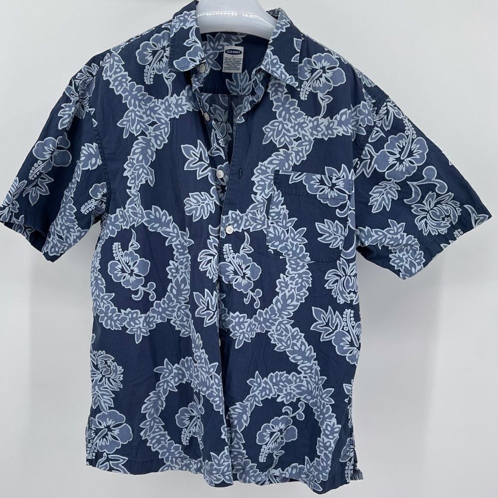 OLD NAVY SIZE LARGE HAWAIIAN HIBISCUS SHIRT